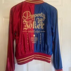 Hot Topic Suicide Squad Harley Quinn Satin Bomber Jacket Medium